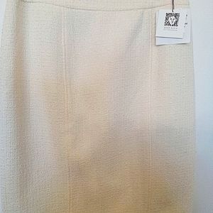 Anne Klein Women's Classic Ivory Boucle Skirt Size 10